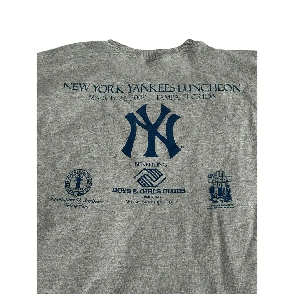New York Yankees Luncheon 2009 Heather Gray T-Shirt Men Size Xl Gildan Very Rare